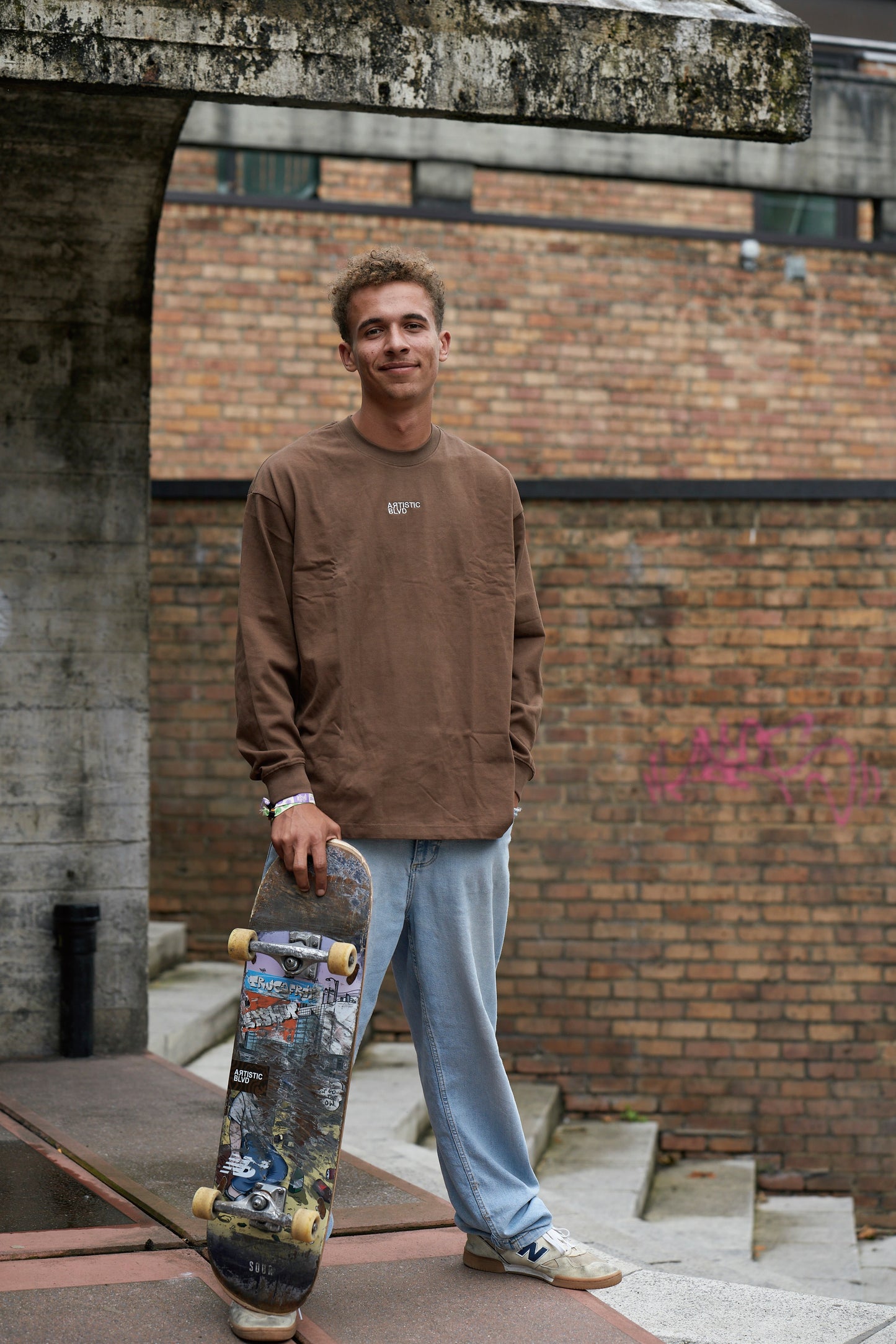 Brown streetwear long sleeve heavyweight shirt